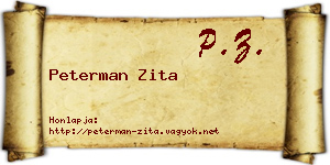 Peterman Zita névjegykártya