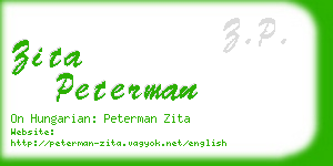 zita peterman business card